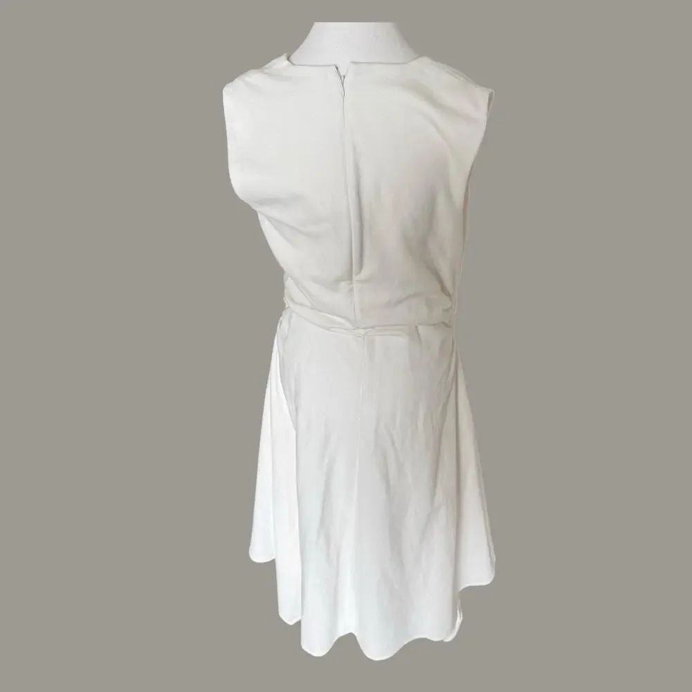 COS Gathered Asymmetric White Midi Dress M - Picture 7 of 13